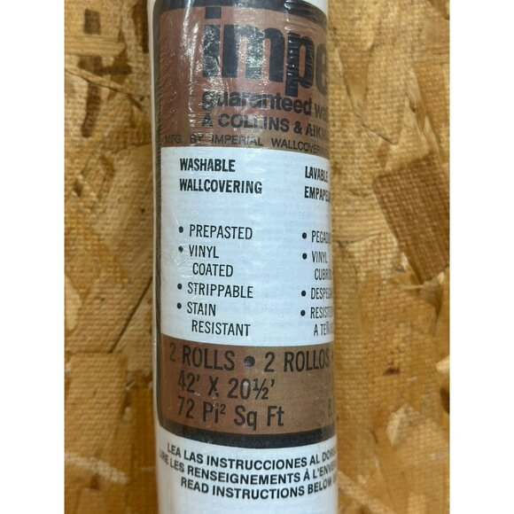 VTG Imperial Geometric Wallpaper Rolls - Mid-Century Modern Brown & Beige Design - Picture 4 of 7